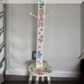 F29. “Sam” painted child's ducky stool with coat hangers. 